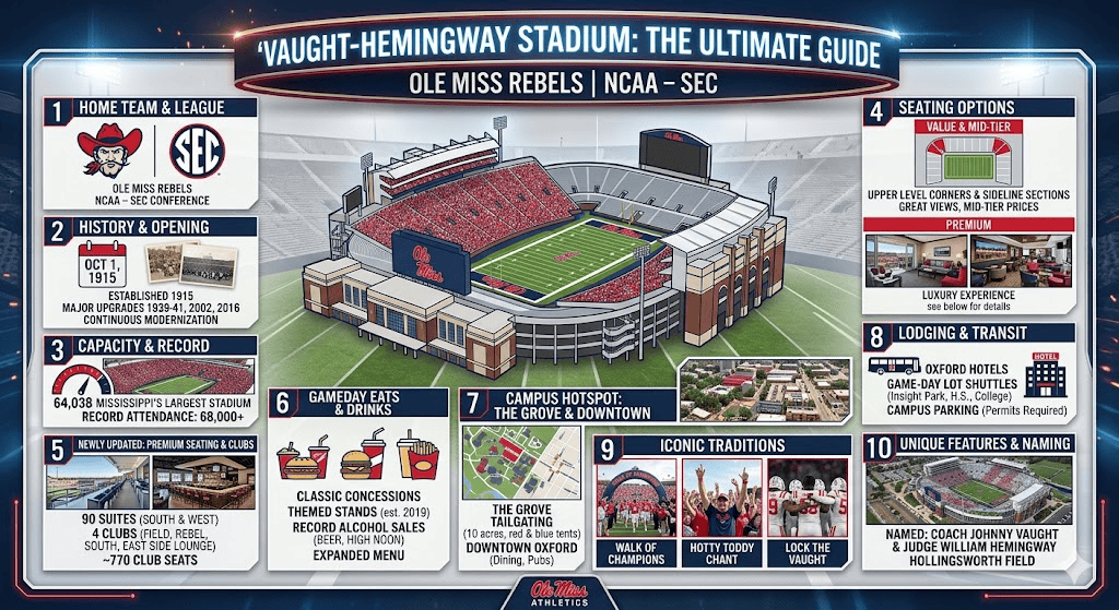 Vaught Hemingway Stadium: Ole Miss Football Tips and Grove Guide 3 Vaught Hemingway Stadium: Ole Miss Football Tips and Grove Guide.