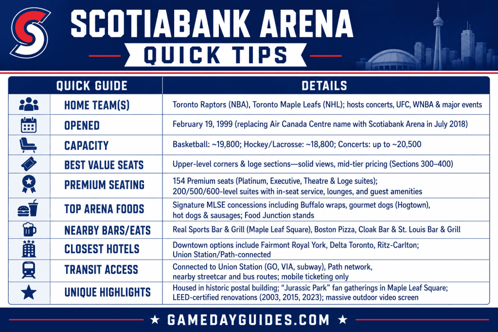Scotiabank arena quick guide