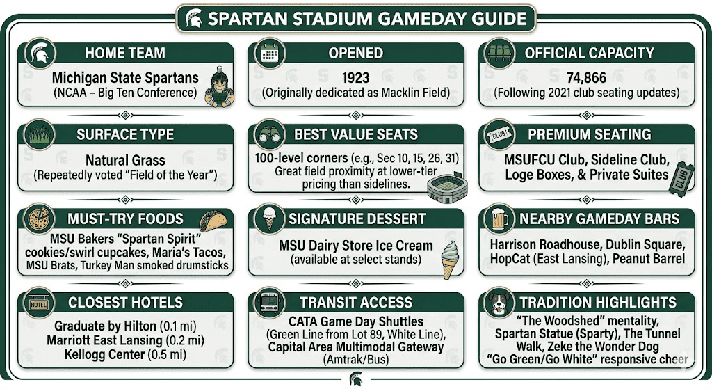 Spartan Stadium (Michigan State): Seating, Capacity, Tips.