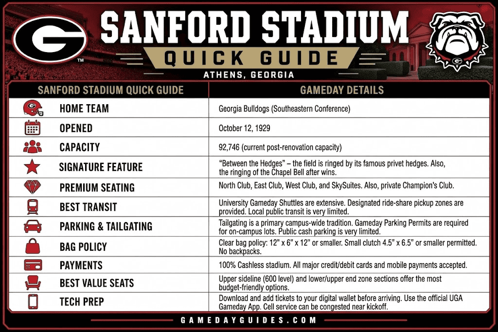 Sanford Stadium: Insider Tips, Bag Policy, and Gameday Guide.