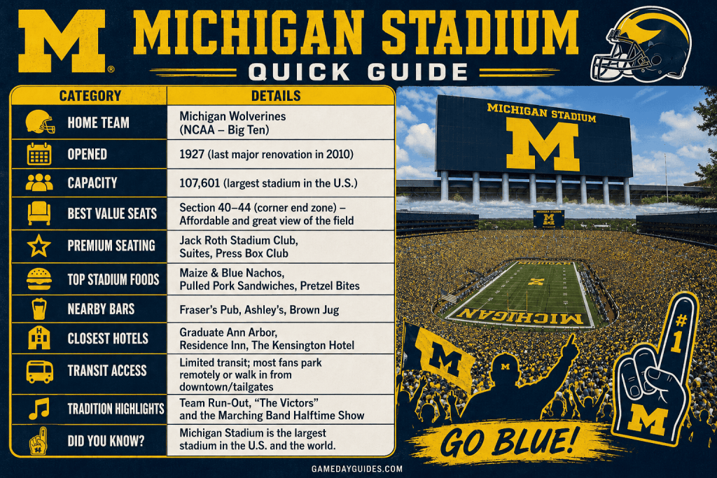 Michigan Stadium Quick Guide