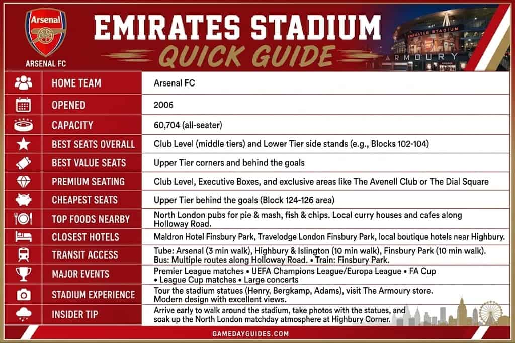 Emirates Stadium Quick Guide